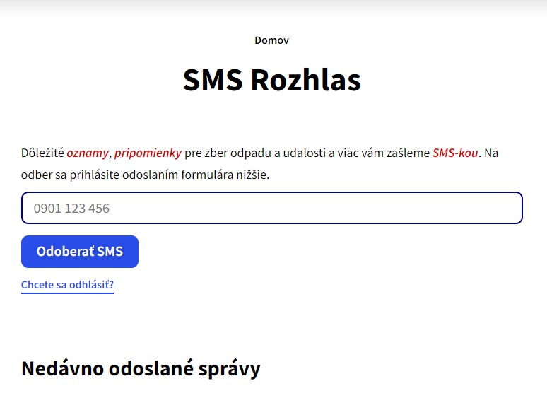 Sms Rozhlas